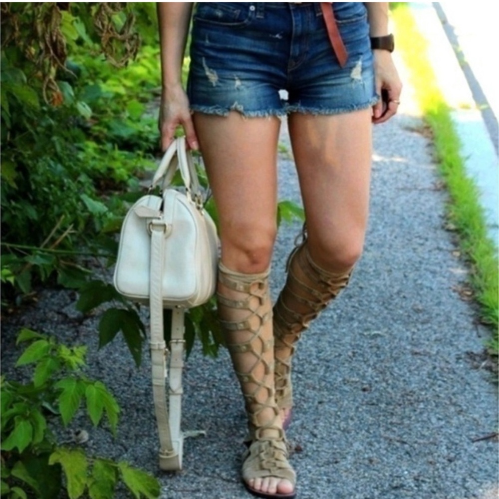 Free People Tan Gladiator Sandals